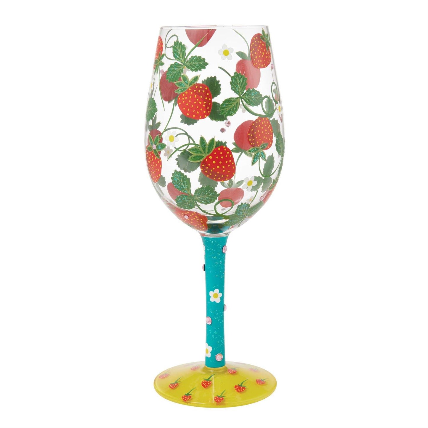 Strawberry Patch Wine Glass - Country N More Gifts