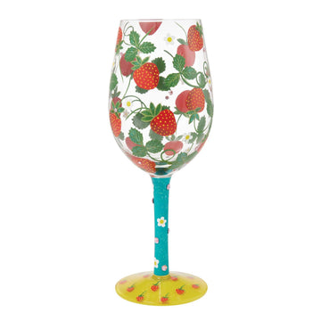 Strawberry Patch Wine Glass - Country N More Gifts