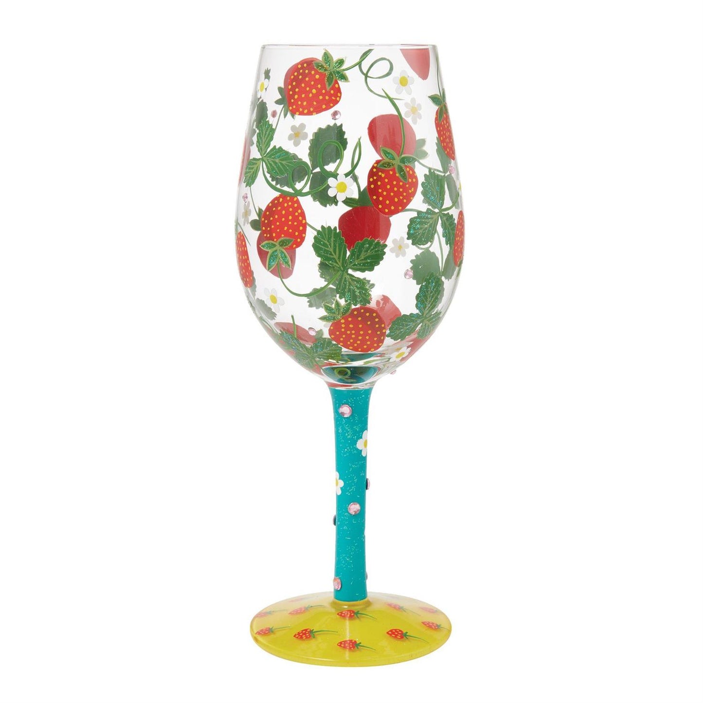 Strawberry Patch Wine Glass - Country N More Gifts