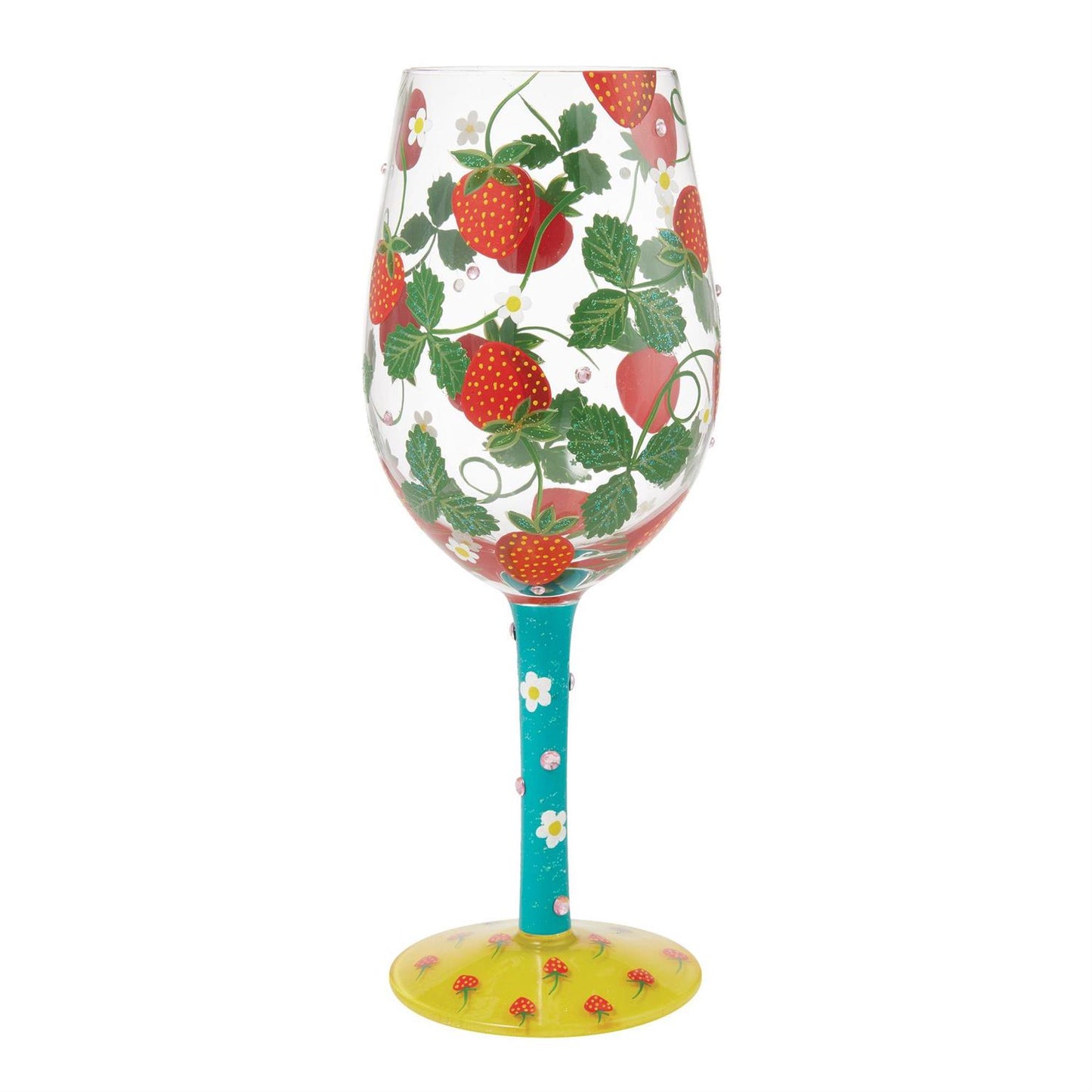 Strawberry Patch Wine Glass - Country N More Gifts