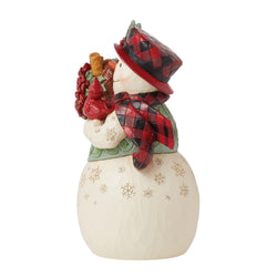 Highland Glen Snowman Basket Figurine  - Country N More Gifts