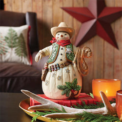 Cowboy Snowman Figurine  - Country N More Gifts