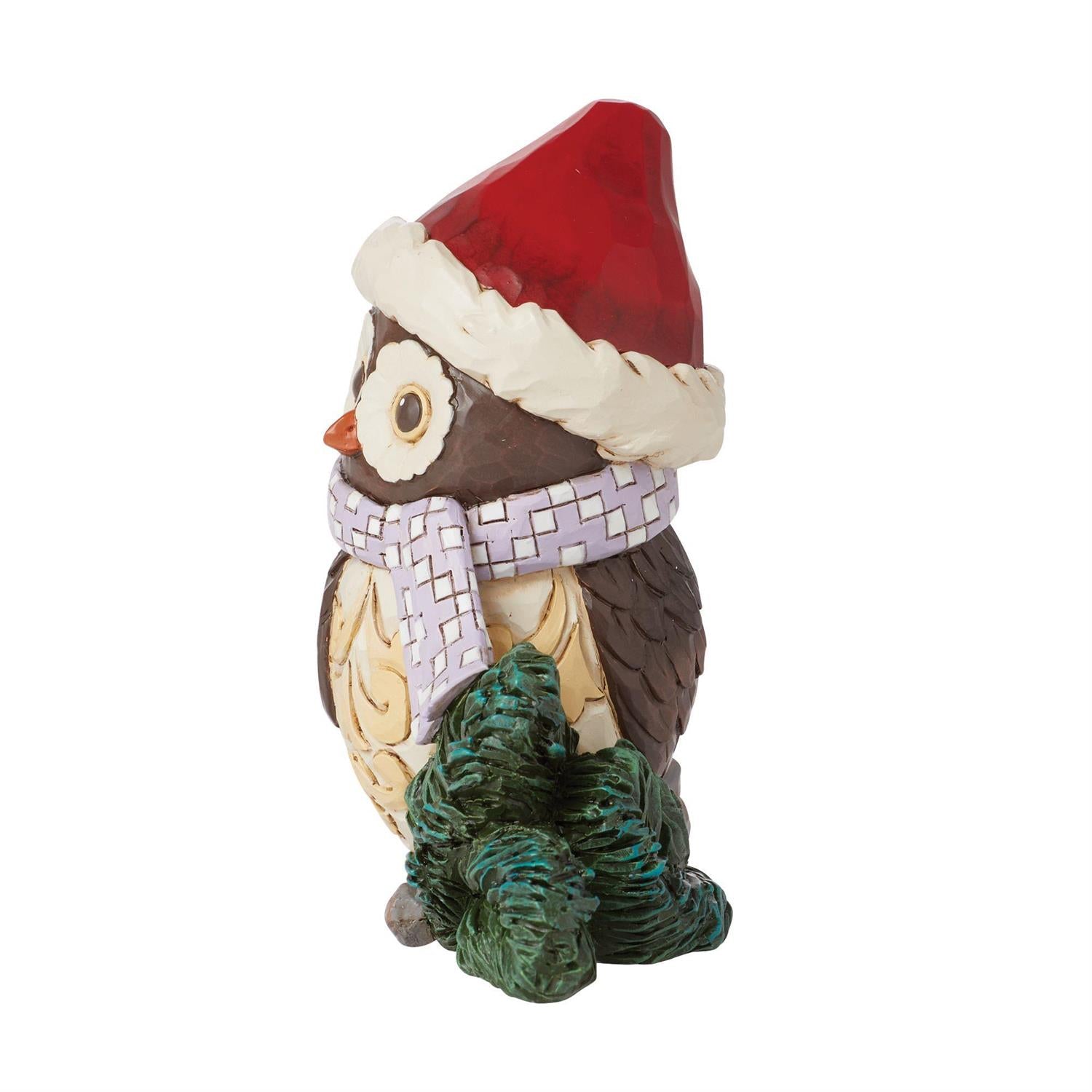 BOX DAMAGE - Mini Owl with Santa Hat Figurine - Country N More Gifts
