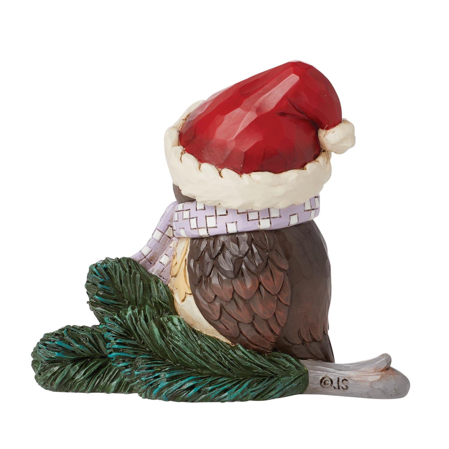 BOX DAMAGE - Mini Owl with Santa Hat Figurine - Country N More Gifts