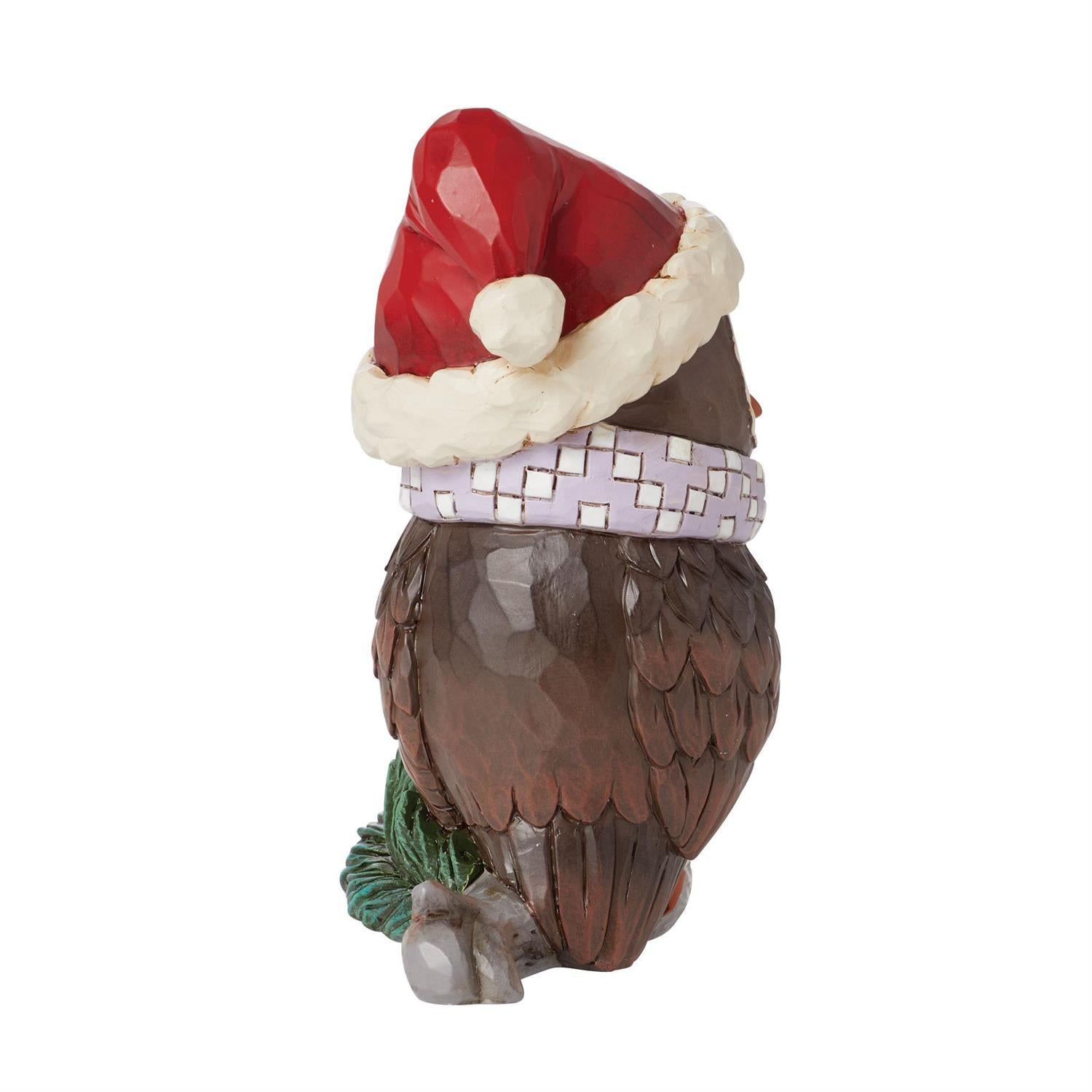 BOX DAMAGE - Mini Owl with Santa Hat Figurine - Country N More Gifts