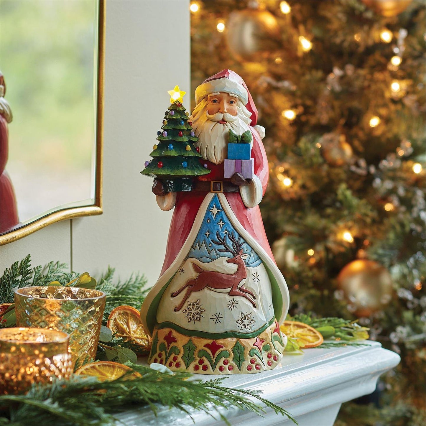 Santa Vintage LED Tree Figurine  - Country N More Gifts