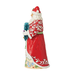 Santa with Sisal Wreath Figurine  - Country N More Gifts