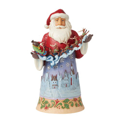 Santa Over Night Sky Figurine  - Country N More Gifts