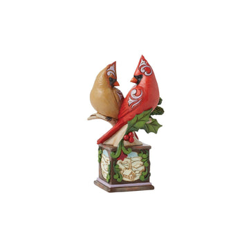 Faith, Joy and Hope - Cardinal Pair on Pedestal Figurine - Country N More Gifts