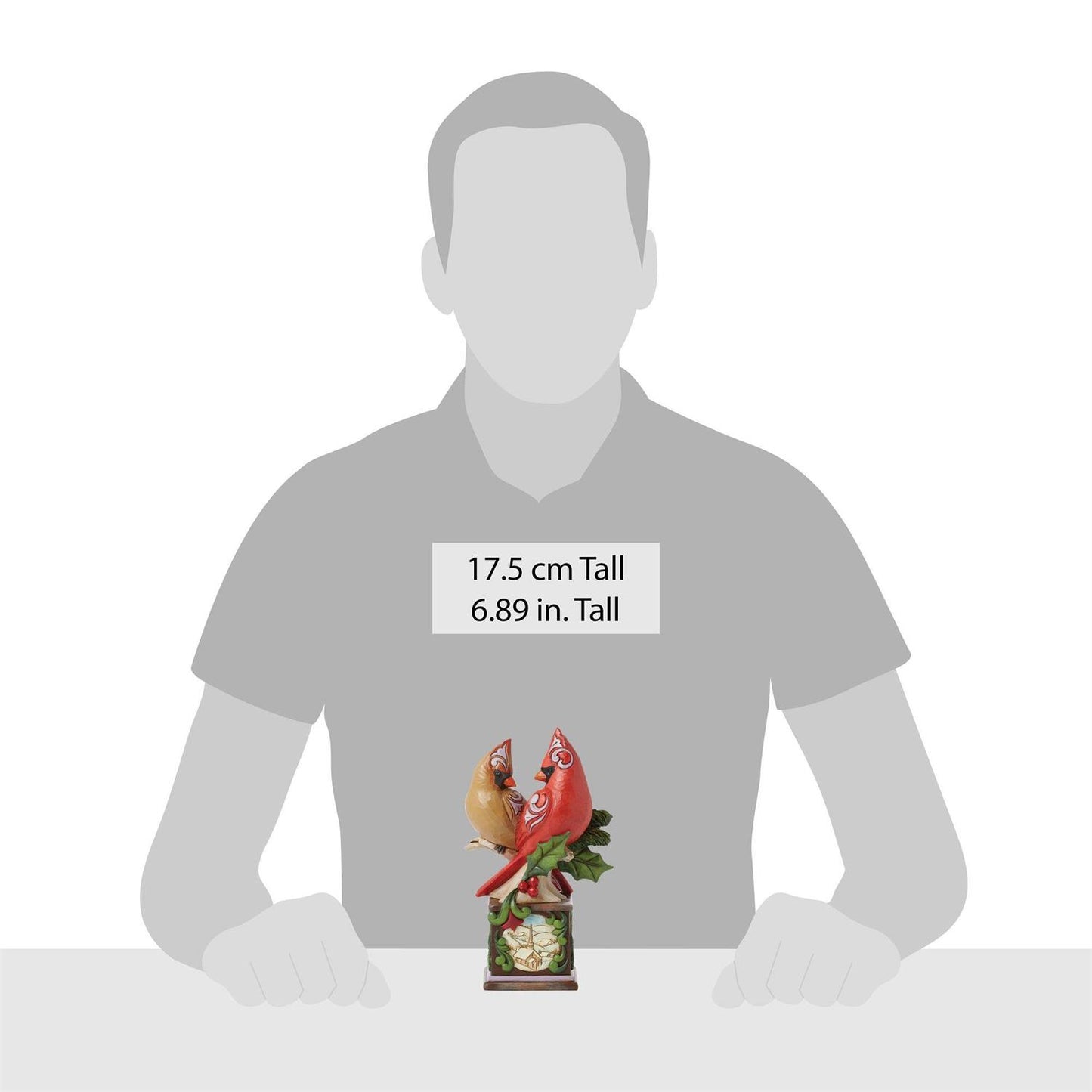 Faith, Joy and Hope - Cardinal Pair on Pedestal Figurine - Country N More Gifts