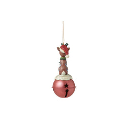 Rudolph Standing on Bell Hanging Ornament  - Country N More Gifts
