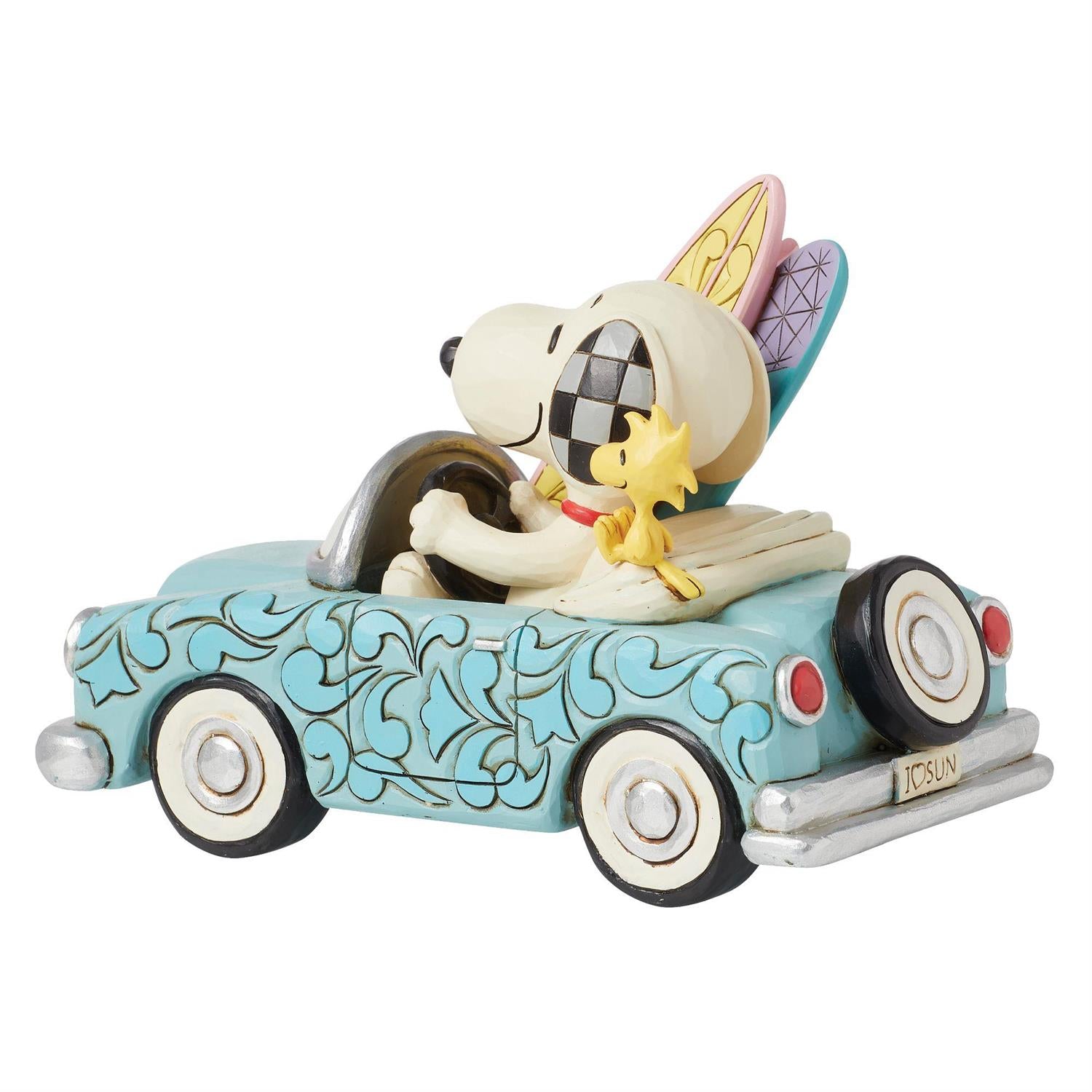 Sunny Drives and Surfing Vibes - Snoopy & Woodstock in Car Surf  - Country N More Gifts