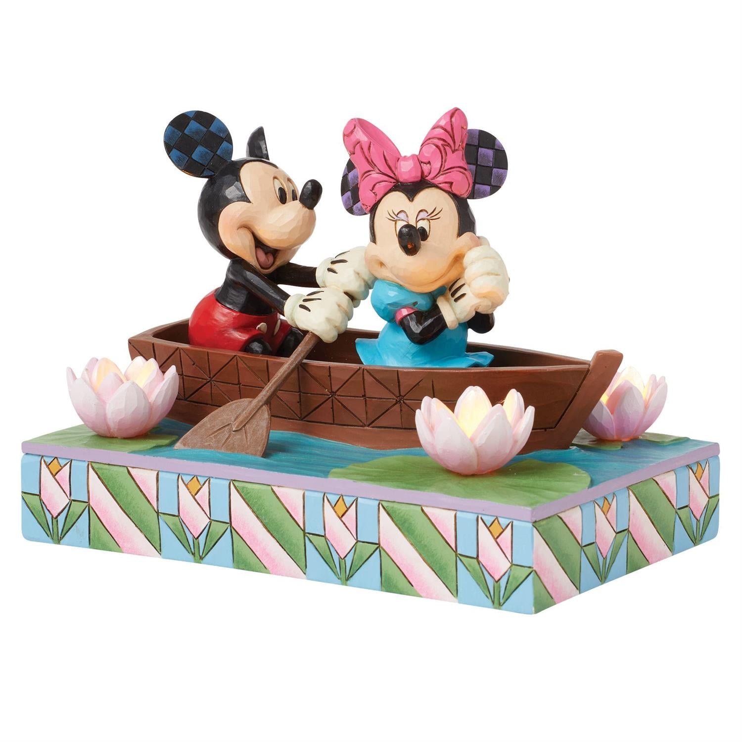 Row-mance is in the Air - Mickey & Minnie LED Love Rowboat  - Country N More Gifts