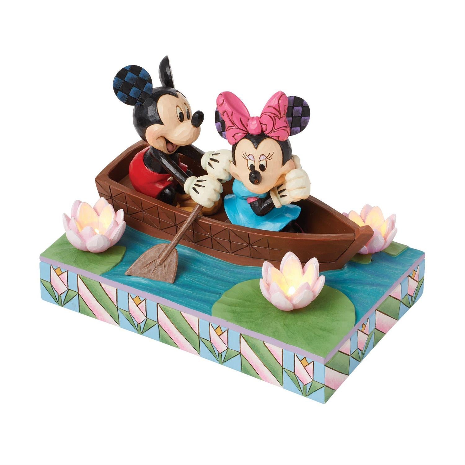 Row-mance is in the Air - Mickey & Minnie LED Love Rowboat  - Country N More Gifts