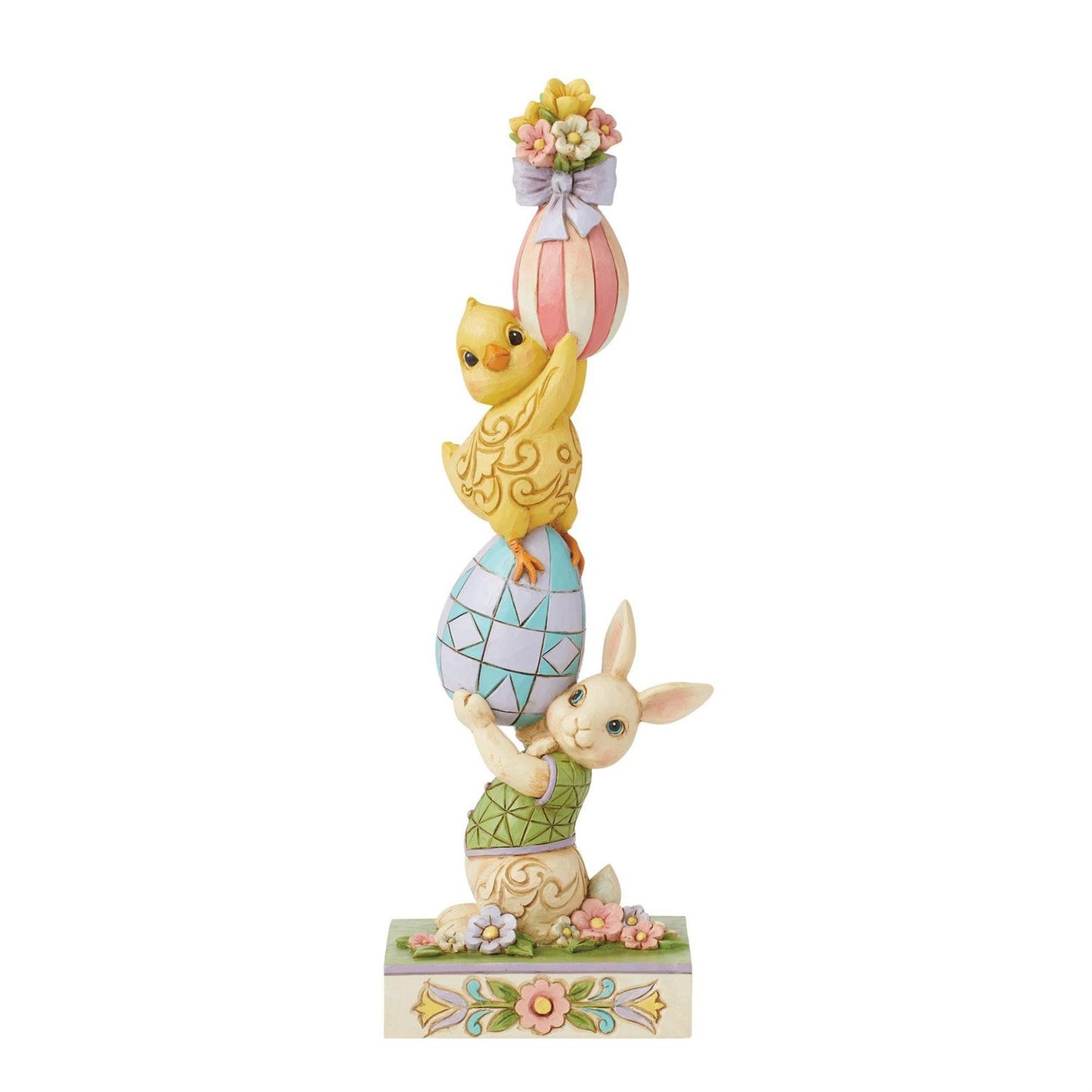 FBA - Playful Pile-Up - Bunny and Eggs Stacked Figurine - Country N More Gifts