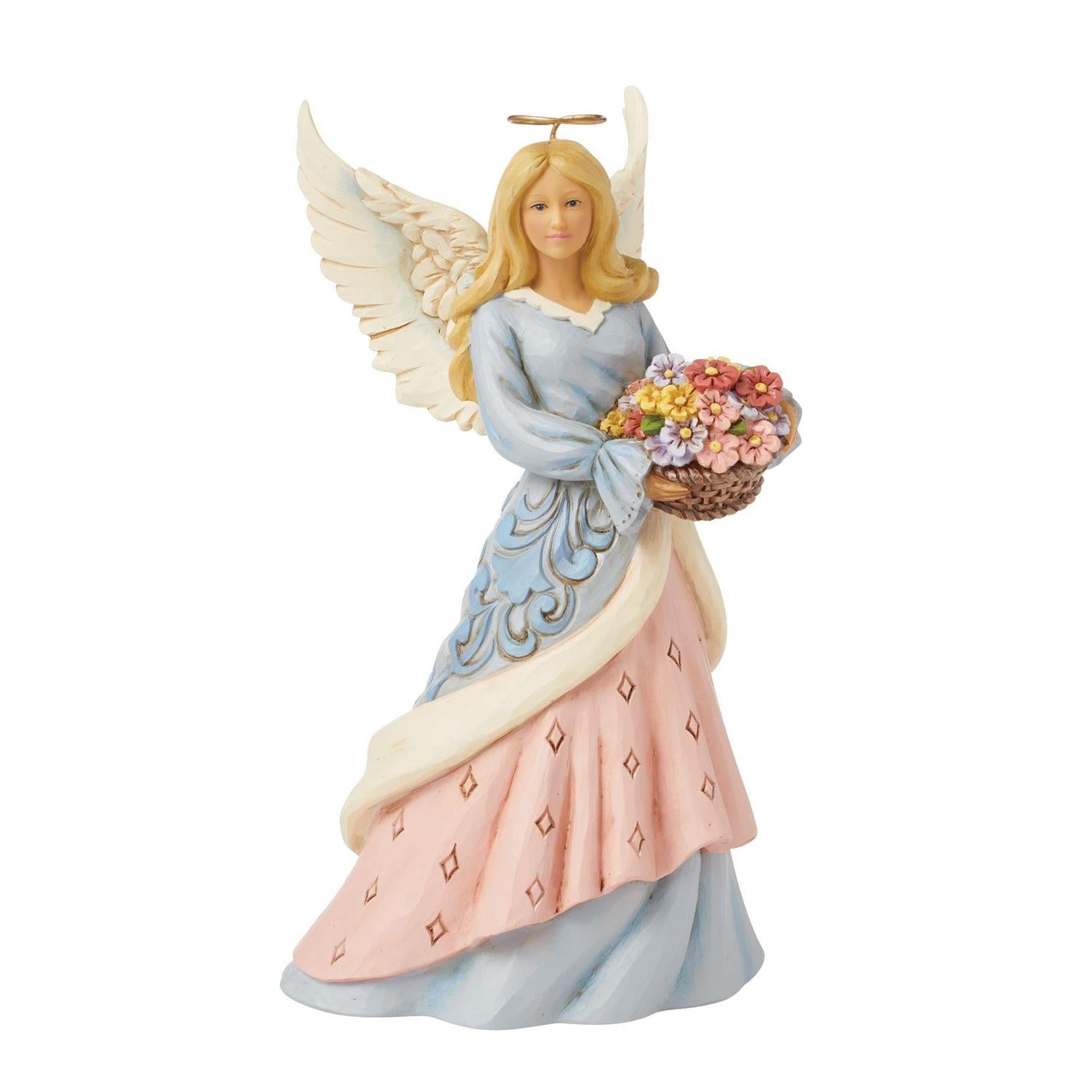 FBA - Heavenly Blooms - Angel with Flower Basket Figurine - Country N More Gifts