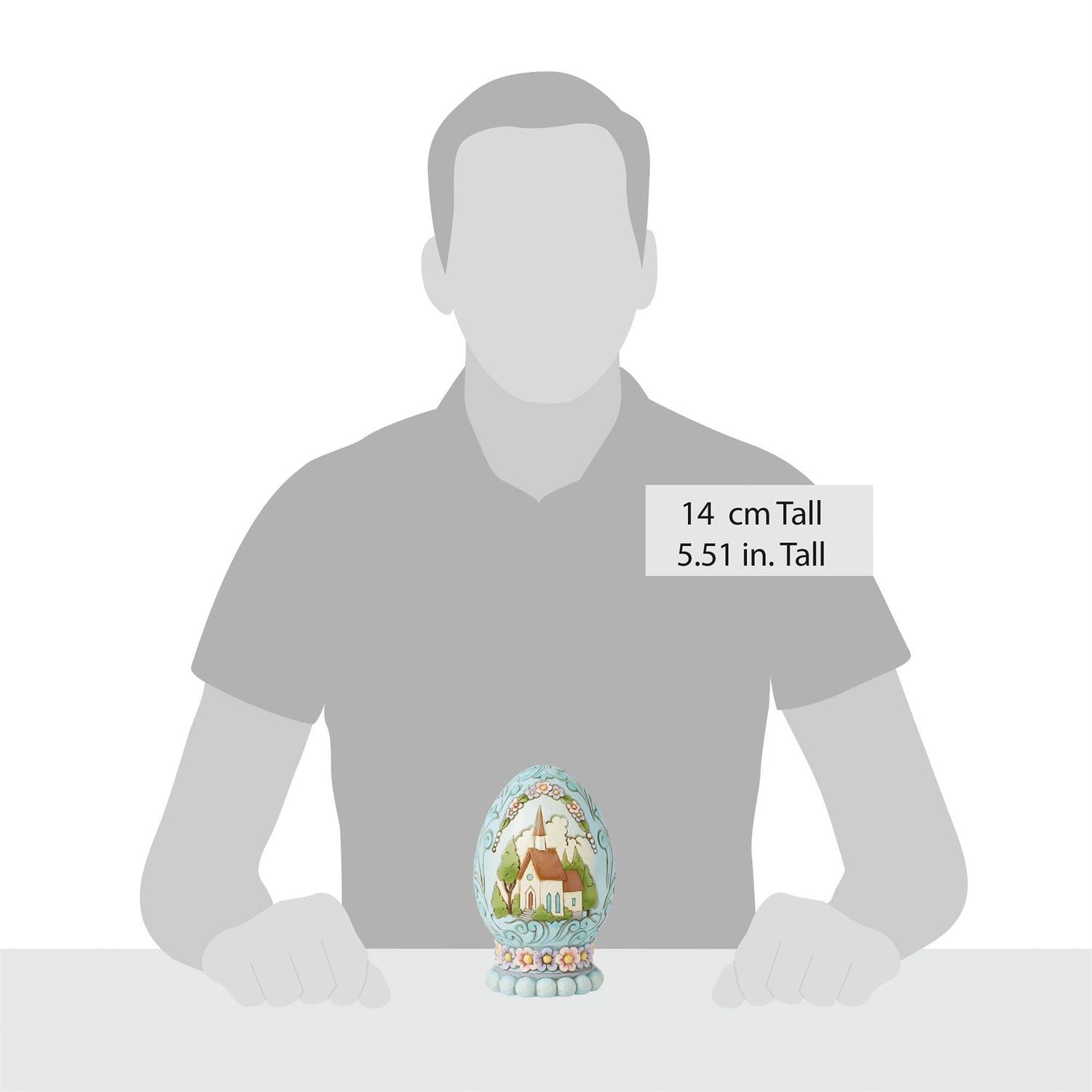 Let Us Rejoice - Egg with Church Scene Figurine  - Country N More Gifts