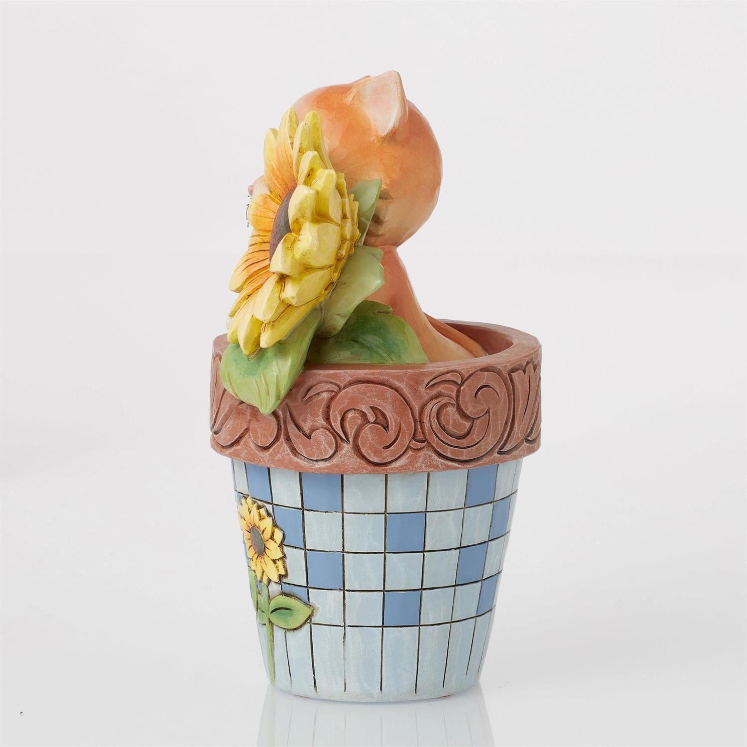 Paws 'n Petals - Cat in Flowerpot Figurine  - Country N More Gifts