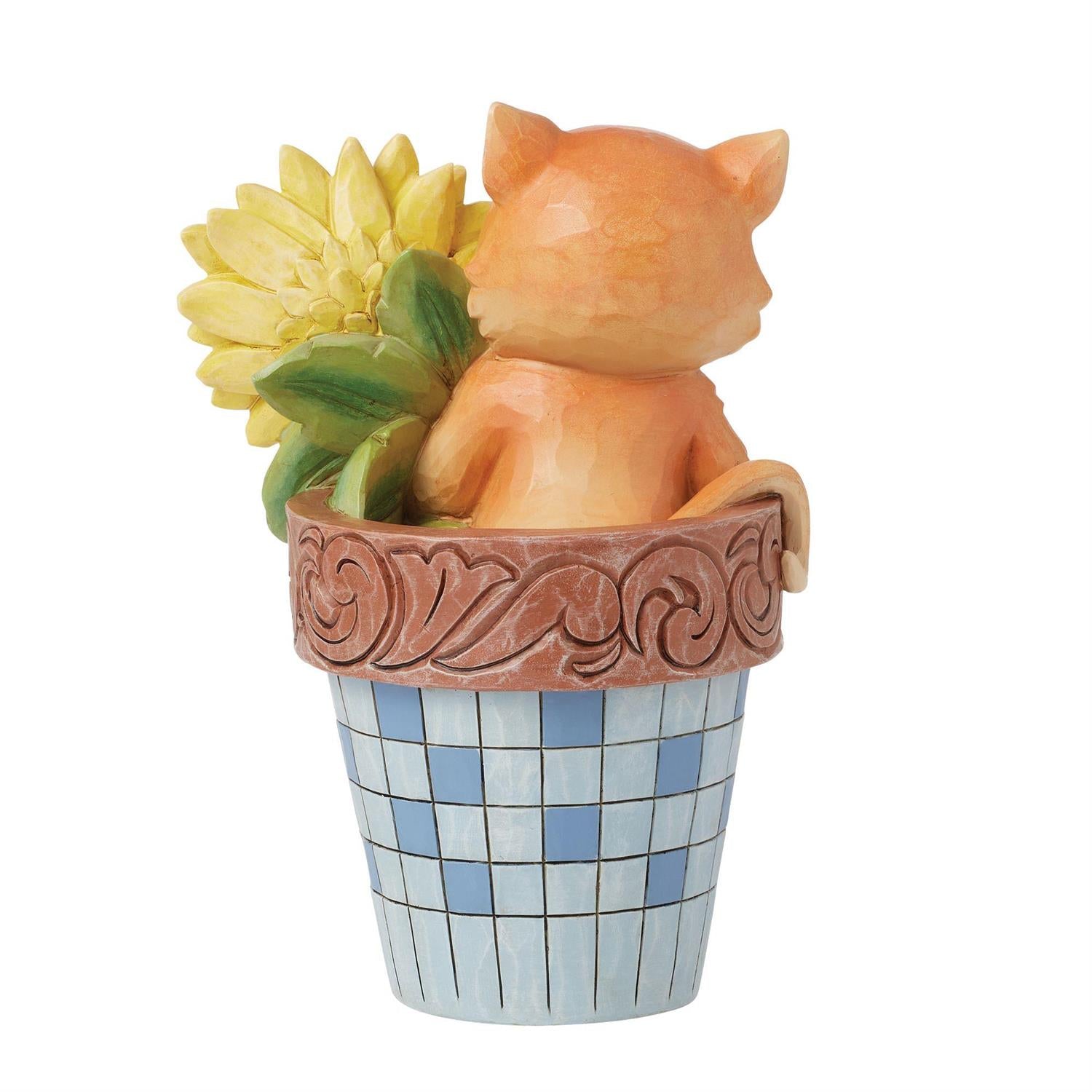 Paws 'n Petals - Cat in Flowerpot Figurine  - Country N More Gifts