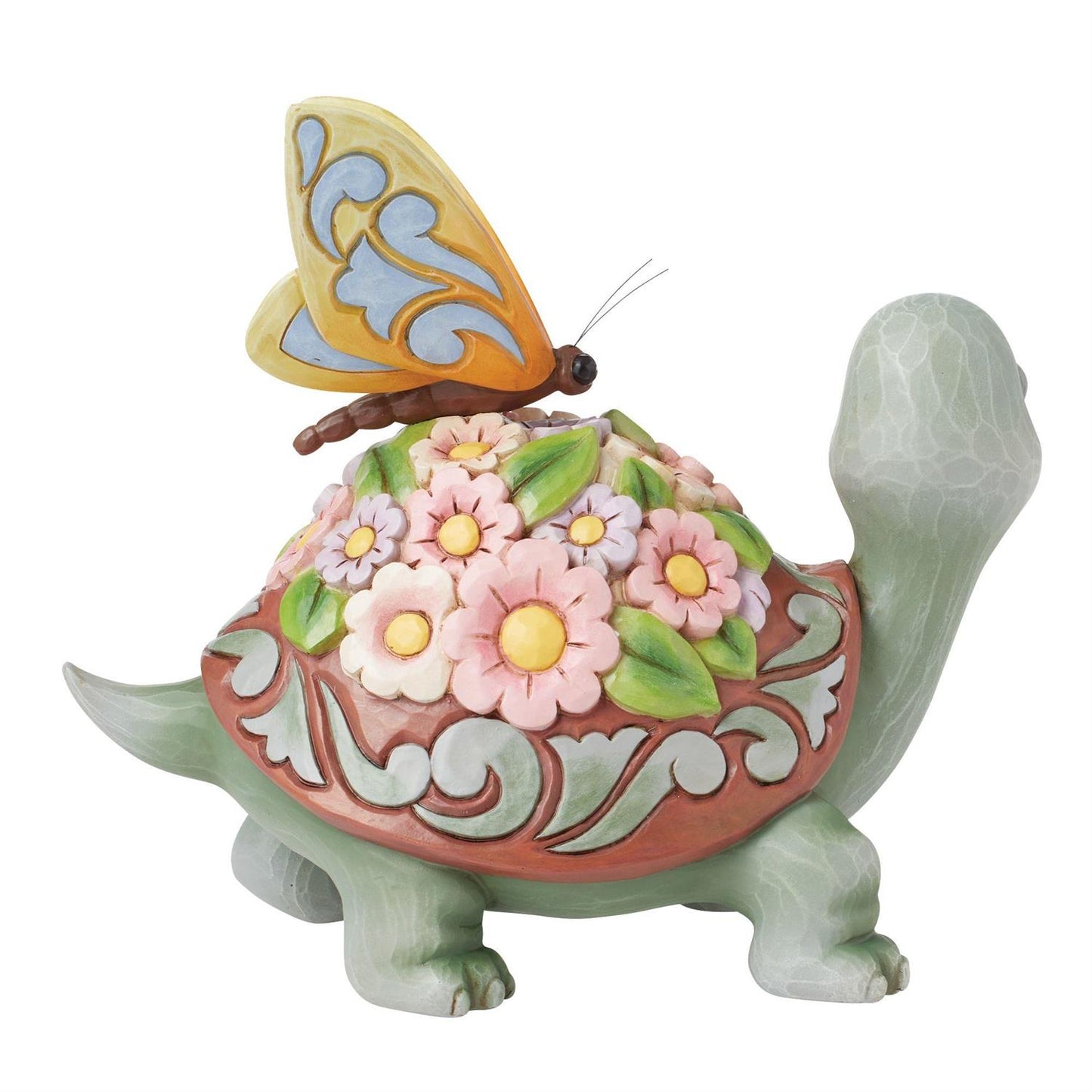 A Delicate Friendship - Turtle Flowers and Butterfly - Country N More Gifts