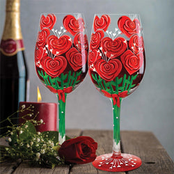 Valentine's Bouquet Wine Glass - Country N More Gifts