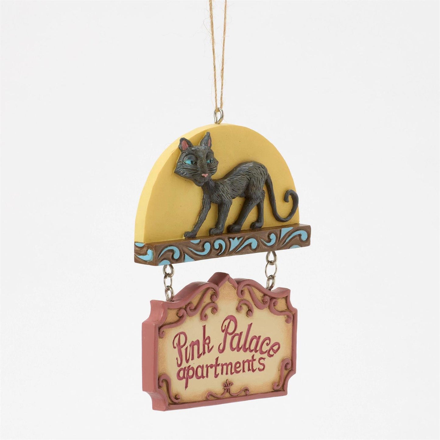 FBA - Black Cat Pink Palace Sign Ornament - Country N More Gifts