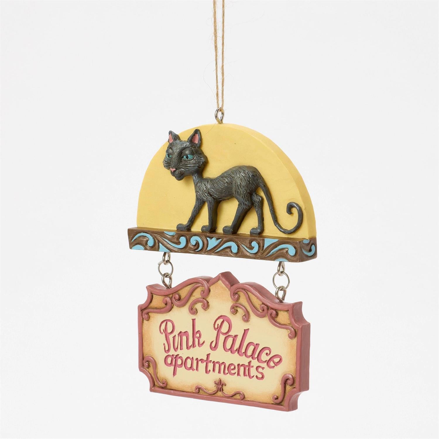 FBA - Black Cat Pink Palace Sign Ornament - Country N More Gifts