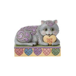 Smitten Kitten - Cat Laying by Message Hearts  - Country N More Gifts
