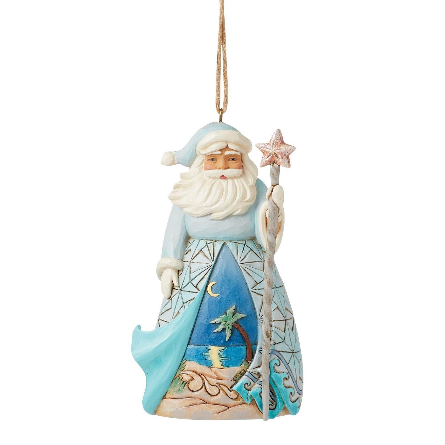 Santa with Starfish Cane Ornament - Country N More Gifts