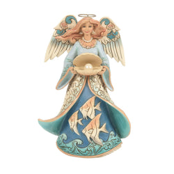 Seaside Serenity - Angel Holding Shell Figurine - Country N More Gifts