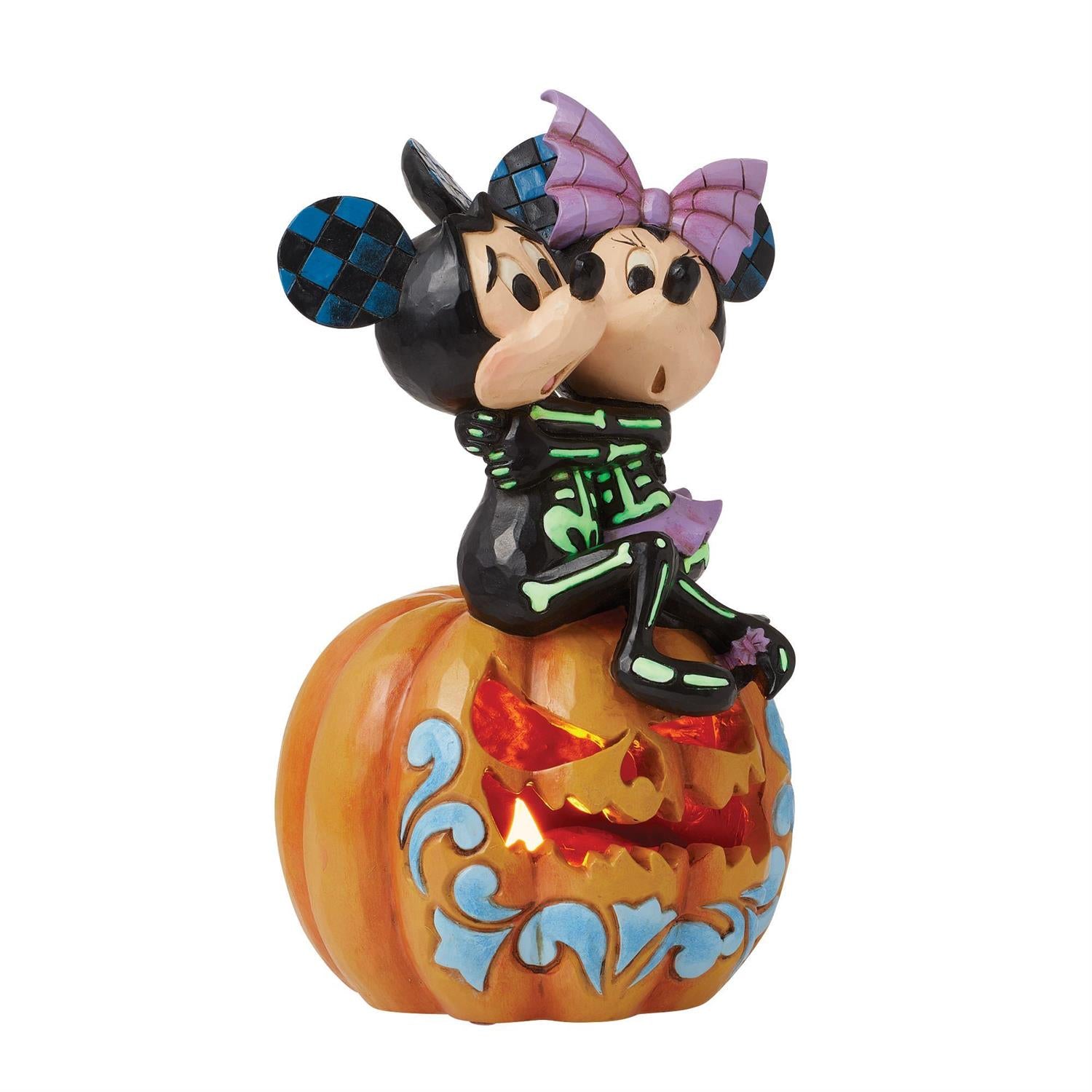 FBA - Spine-tingling Sweethearts - Mickey and Minnie Scared Skeletons - Country N More Gifts