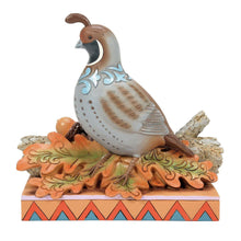 Shades of Fall - Quail Sitting on Leaves Figurine