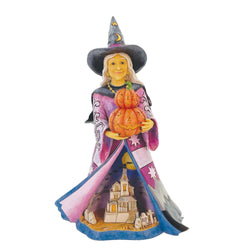 FBA - Spellbinding Smiles - Witch Holding Pumpkins LED Figurine - Country N More Gifts