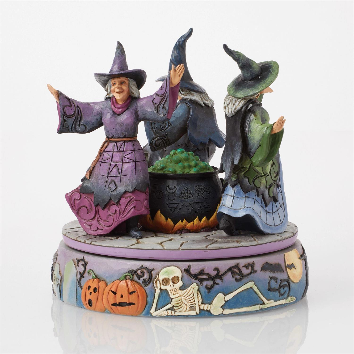 FBA - A-Haunting We Will Go - Witches Rotating Cauldron Figurine - Country N More Gifts