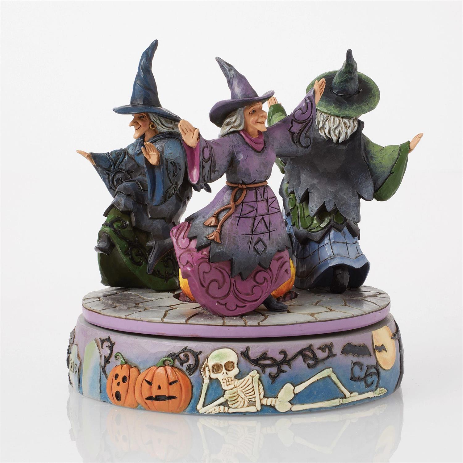 FBA - A-Haunting We Will Go - Witches Rotating Cauldron Figurine - Country N More Gifts