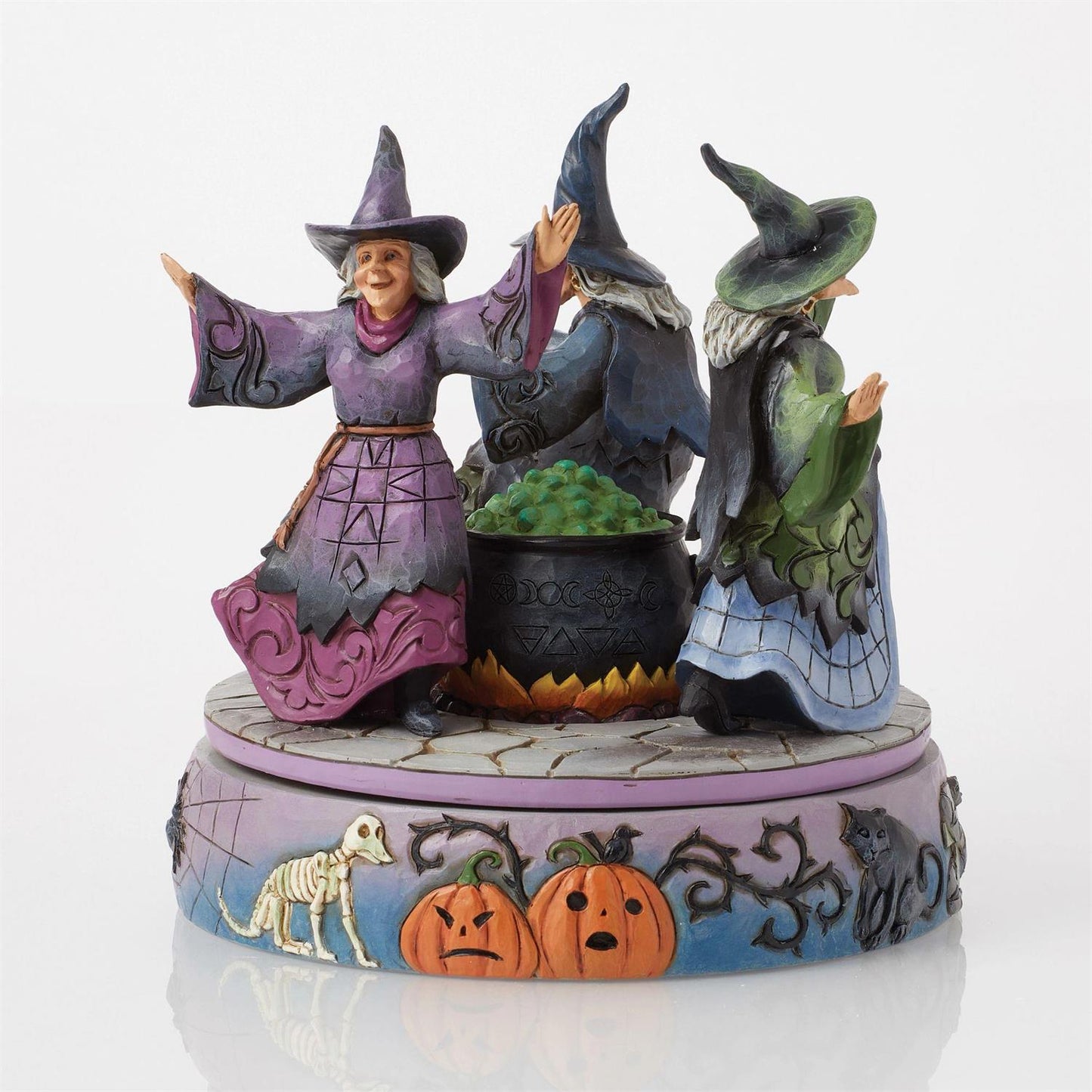FBA - A-Haunting We Will Go - Witches Rotating Cauldron Figurine - Country N More Gifts