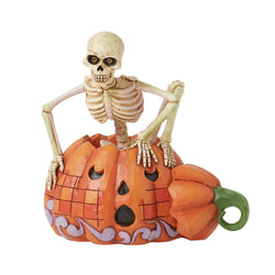 FBA - Scared To The Bone - Skeleton Pop Out Pumpkin Figurine - Country N More Gifts