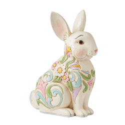 Planter White Floral Rabbit - Country N More Gifts