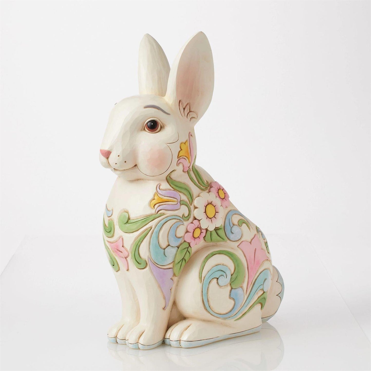 Planter White Floral Rabbit - Country N More Gifts