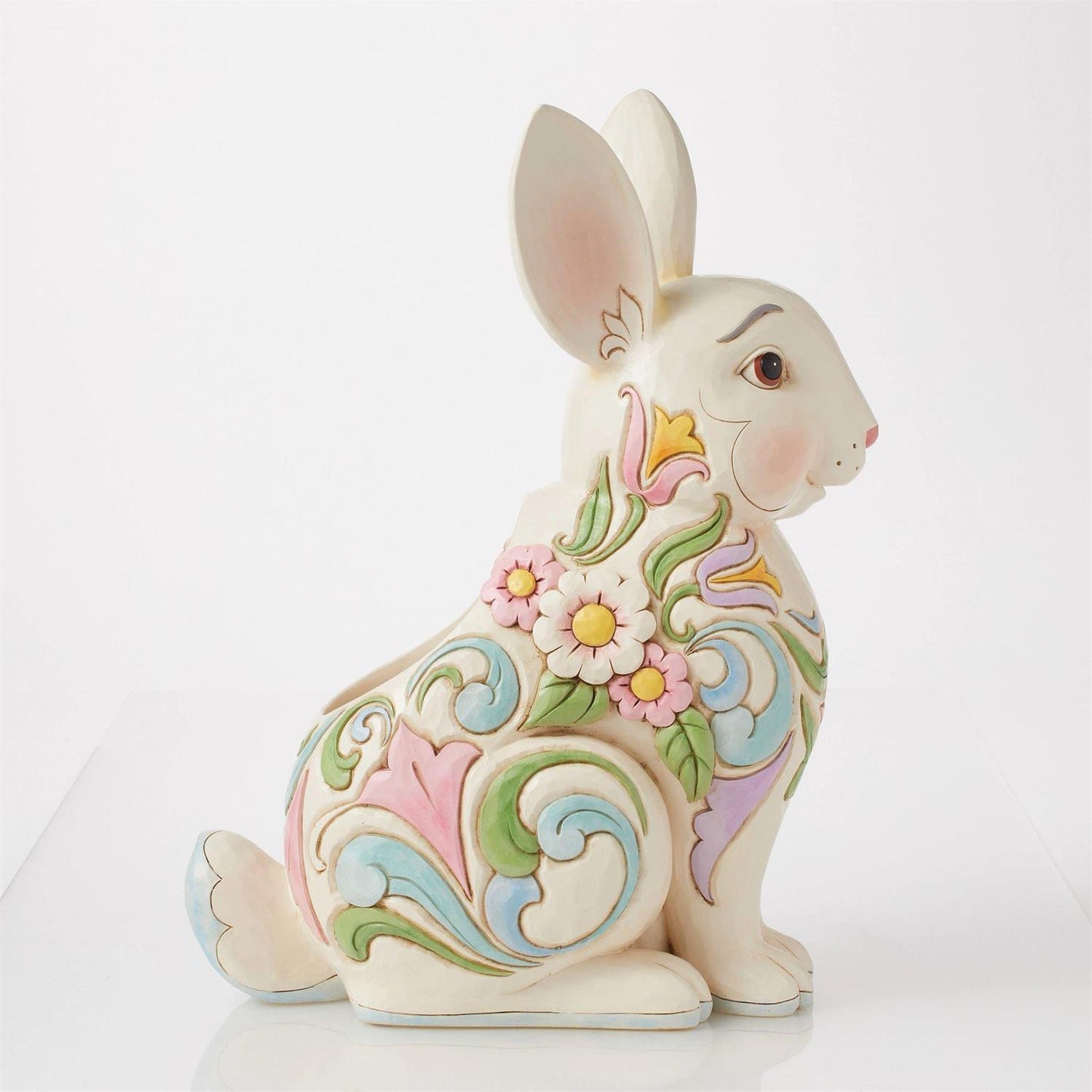 Planter White Floral Rabbit - Country N More Gifts
