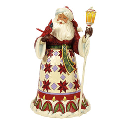 Spreading Christmas Cheer - Santa Cardinal on Hand Figurine - Country N More Gifts