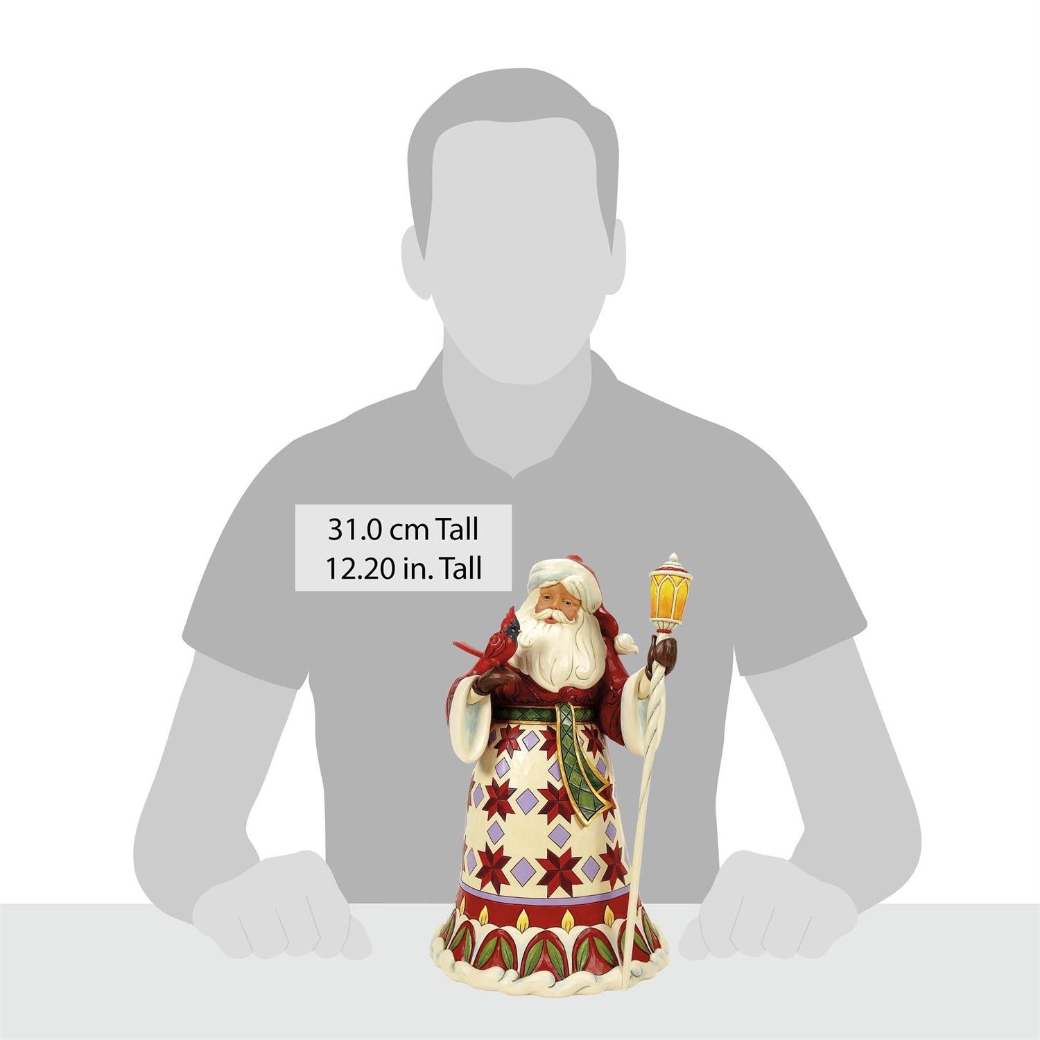 Spreading Christmas Cheer - Santa Cardinal on Hand Figurine - Country N More Gifts