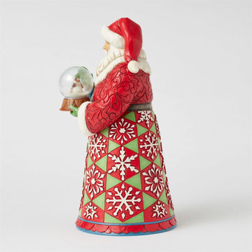 Frosty Keepsake - Santa Holding Mini Globe Figurine - Country N More Gifts