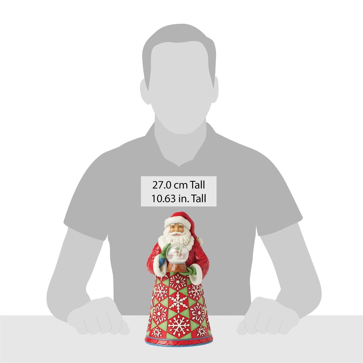 Frosty Keepsake - Santa Holding Mini Globe Figurine - Country N More Gifts