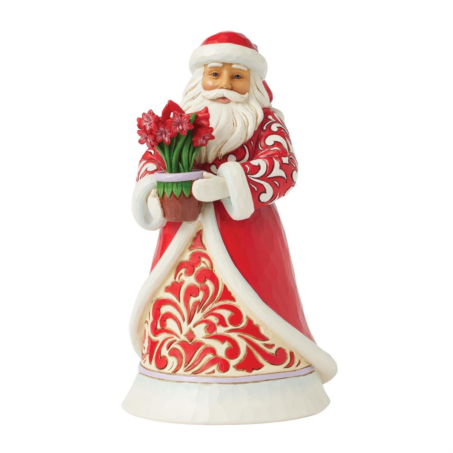 Blooms of the Season - Santa with Blooming Amaryllis - Country N More Gifts