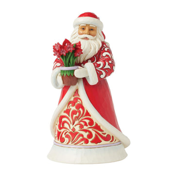 Blooms of the Season - Santa with Blooming Amaryllis - Country N More Gifts