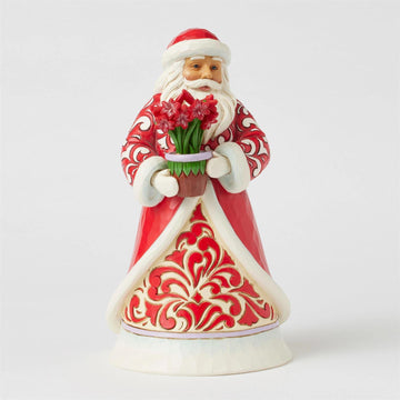 Blooms of the Season - Santa with Blooming Amaryllis - Country N More Gifts