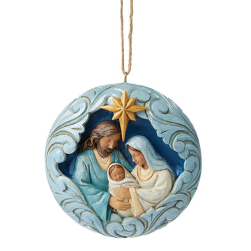 Blue & Gold Holy Family Ornament - Country N More Gifts