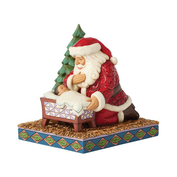 Christmas Miracle - Santa Kneeling over Baby Jesus - Country N More Gifts