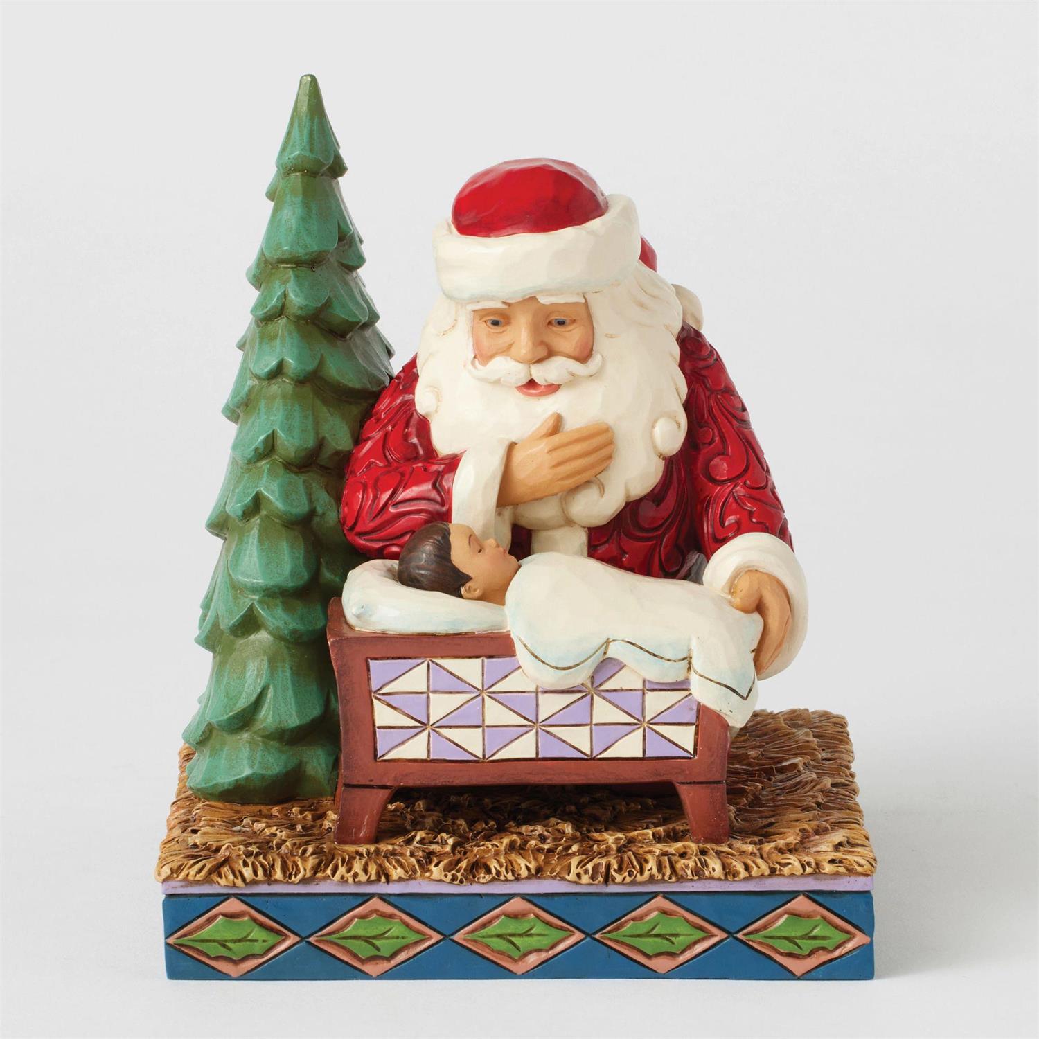 Christmas Miracle - Santa Kneeling over Baby Jesus - Country N More Gifts